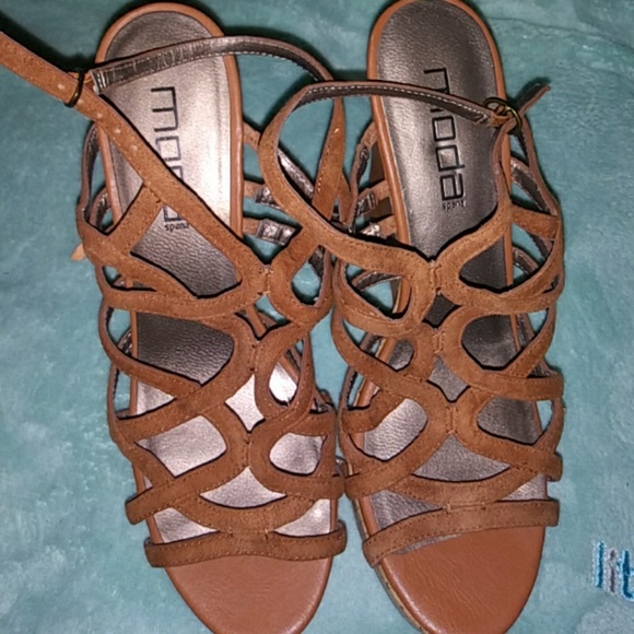 Moda spans cork tan wedges - Picture 2 of 7
